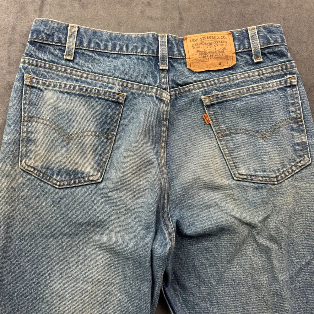 Vintage Levis 517 Orange Tab Jeans Men 34x34 Made in USA Blue Bootcut 20517-0217